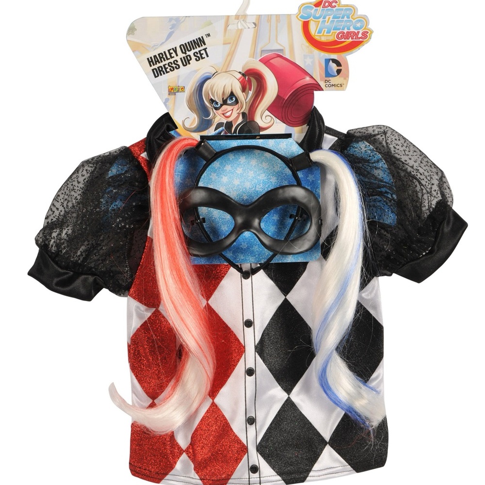 DC Super Hero Girls Harley Quinn Child Dress-Up Set Halloween 4-6 NWT
